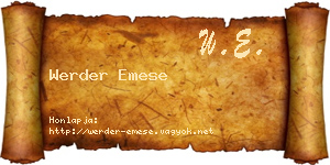 Werder Emese névjegykártya